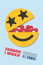 Fandom Is Ugly Smiley face emoji with stars for eyes. It is split in half, opening to reveal angry face emojis