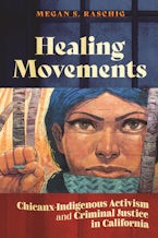 Healing Movements Close-up painting of a Chicanx-Indigenous woman with her fist raised.