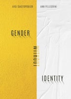 Gender Without Identity Vertically divided in half. Left side is yellow, and right side is white.